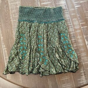Free People Boho layered ruffle skirt floral embroidery 2